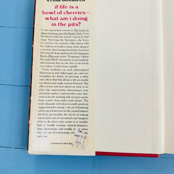 Vintage 1970s Book "If Life is a Bowl of Cherries What Am I Doing in the Pits" - Picture 2 of 8